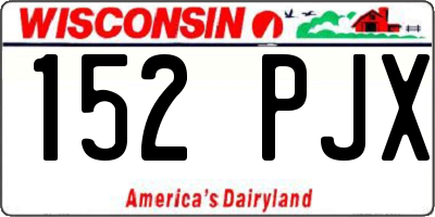 WI license plate 152PJX