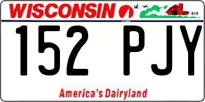 WI license plate 152PJY