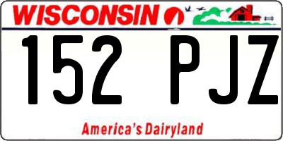 WI license plate 152PJZ