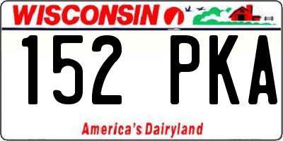 WI license plate 152PKA