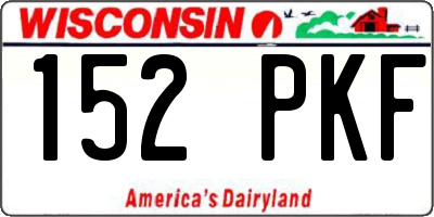 WI license plate 152PKF
