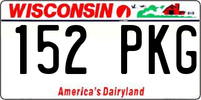 WI license plate 152PKG
