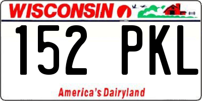 WI license plate 152PKL