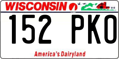 WI license plate 152PKO