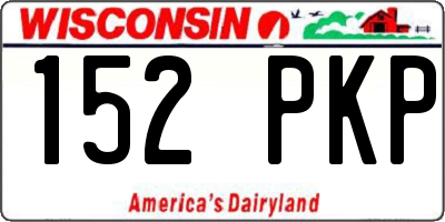 WI license plate 152PKP