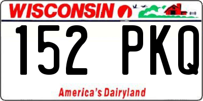 WI license plate 152PKQ