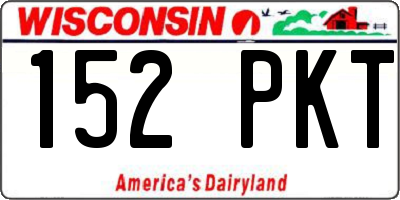 WI license plate 152PKT