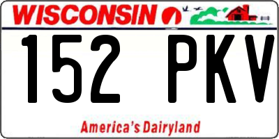 WI license plate 152PKV