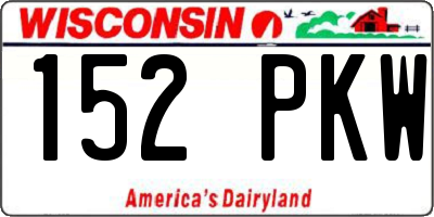 WI license plate 152PKW