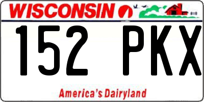 WI license plate 152PKX