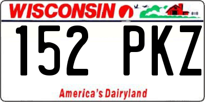 WI license plate 152PKZ