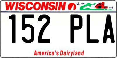 WI license plate 152PLA