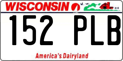 WI license plate 152PLB