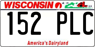WI license plate 152PLC