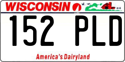 WI license plate 152PLD