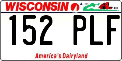 WI license plate 152PLF
