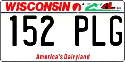 WI license plate 152PLG
