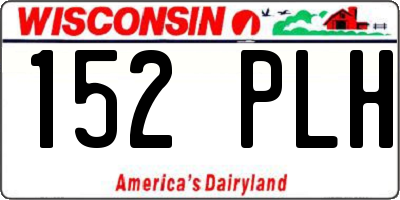 WI license plate 152PLH