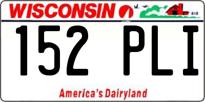 WI license plate 152PLI