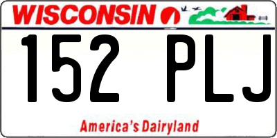 WI license plate 152PLJ