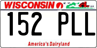 WI license plate 152PLL