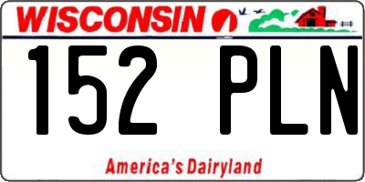 WI license plate 152PLN