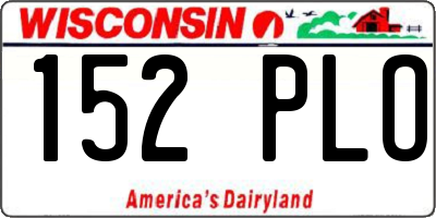WI license plate 152PLO