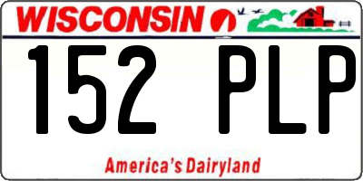 WI license plate 152PLP