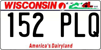 WI license plate 152PLQ
