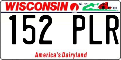 WI license plate 152PLR