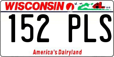 WI license plate 152PLS