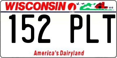 WI license plate 152PLT