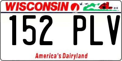 WI license plate 152PLV