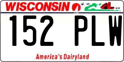 WI license plate 152PLW