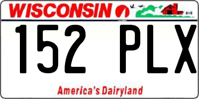 WI license plate 152PLX