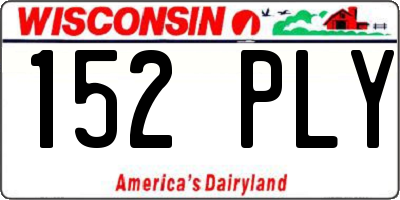 WI license plate 152PLY