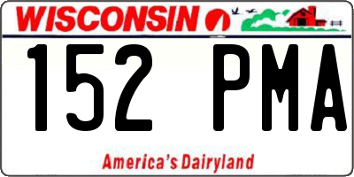 WI license plate 152PMA