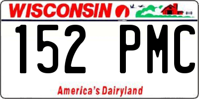 WI license plate 152PMC