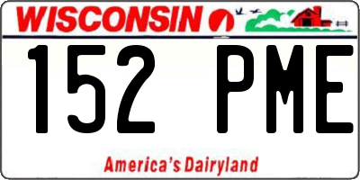 WI license plate 152PME