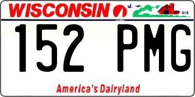 WI license plate 152PMG