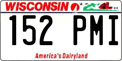 WI license plate 152PMI