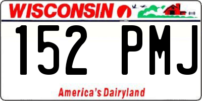 WI license plate 152PMJ