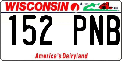 WI license plate 152PNB