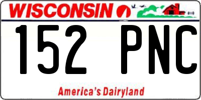 WI license plate 152PNC
