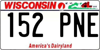 WI license plate 152PNE