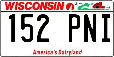 WI license plate 152PNI