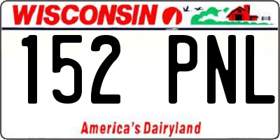 WI license plate 152PNL