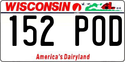 WI license plate 152POD