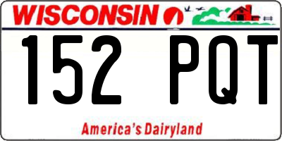 WI license plate 152PQT