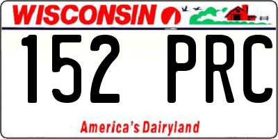 WI license plate 152PRC